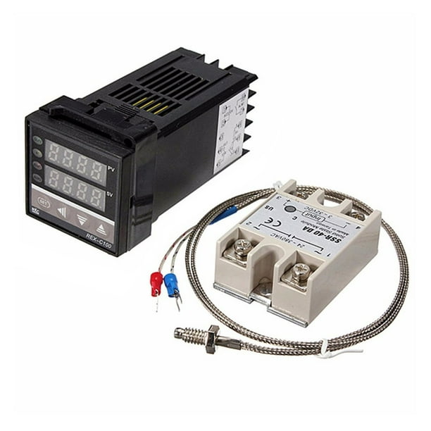Max.40A SSR D4G6 K Thermocouple Digital LCD PID Temperature Controller Set